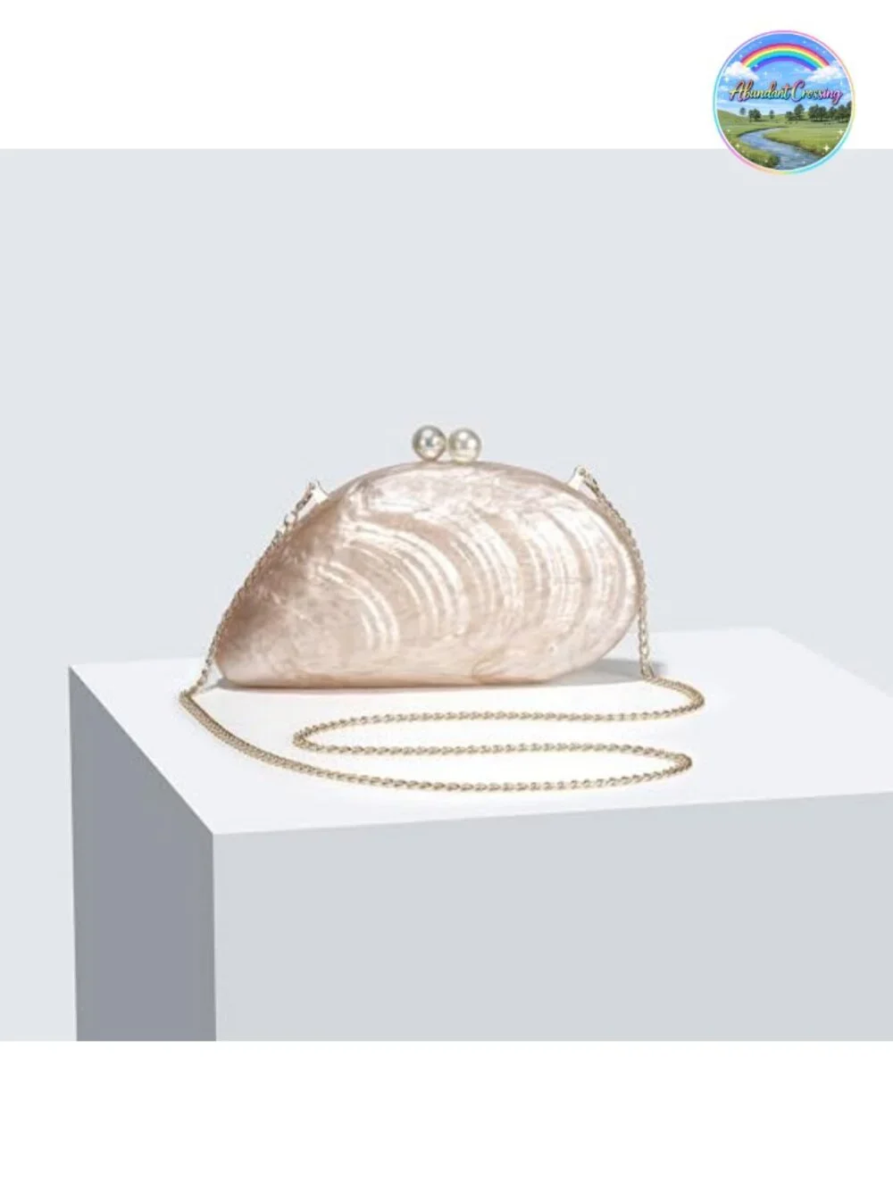 Acrylic Evening Clutch Bag with Marble Glitter Finish